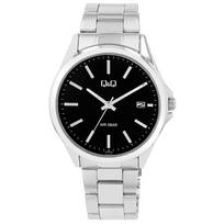 Laikrodis - Q&Q - Q&Q Vyriškas - Sidabrinis nerūdijantis plienas - 44 mm - Atsparus vandeniui 5 ATM black