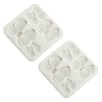 Bow Mold Prevent Stick Odorless Flexible Silicone Cartoon Bow Knot Mould for DIY Chocolate Cake white