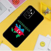 Azerbaidžano vėliavos dangtelis, skirtas Samsung Galaxy A34 A35 A14 A15 A25 A53 A33 A13 A52 A32 A12 A51 A71 A54 A55 dėklui Samsung A73 5G