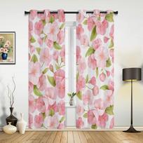 Rožinės persiko žiedų užuolaidos miegamajam, svetainei, virtuvei, vaikų kambariui, langų užuolaidos, modernus namų dekoras 135W x 60H(cm) x1