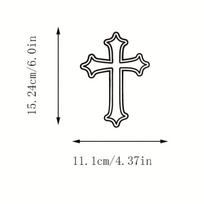 1pc Christ Cross Outline Sticker-Car Exterior Accessory,Weather-Resistant High Quality Decal for Cars and Trucks SUV,Crafts black