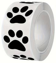 500 Transparent Paw Print Stickers - Strong Self-Adhesive Pet Decorative Labels, No Residue Easy to Peel white