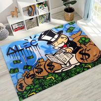 Rich Cartoon Monopoly Dollar Game Money Rug for Bedroom Living Room Sofa Home Doormat Decor,Large Kids Play Non-slip Floor Mat 40x60cm( 15x23in )
