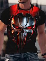 Marvel Punisher Vyriški marškinėliai Grafiniai marškinėliai Juokingas šūkis Raidė Apvali apykaklė 3D spausdinimas Superherojus Marškinėliai S red