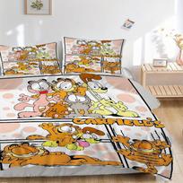 3pcs Garfield, Comics Duvet Cover Set, 1 Duvet Cover + 1/2 Pillowcases (No Insert), Double Bed Duvet Cover, Bedding Set, Bedding, Seasonal B 135x200cm