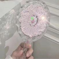 Flower Knows Sweetie Bear Collection Hand Holding Mirror Exquisite Relief Makeup Tools Cute HD Makeup Mirror 4 Types
