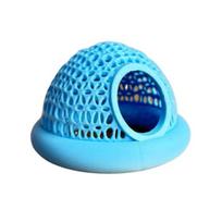 Plaukiojantis betos žuvelės slėptuvė ir krevečių urvas 3D spausdinta akvariumo hamakas Mažas šėrimo žiedas Poilsio prieglobstis žuvų bakui Dekoracija Small mėlyna