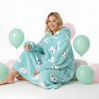 Bardzo Miękki Szlafrok Kocobluza Lazy Robe Niebieska Chmurka 100 Cm