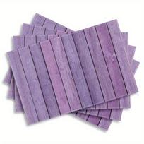 Violetinės medžio rašto padėkliukų rinkinys (4 vnt.) Rustiško lino išvaizdos staltiesės padėkliukai valgomojo stalui, virtuvei, sodybos dekorui, skalbiami 4Pcs-30X45cm(12X18in