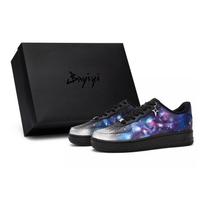 Nike Air Force 1 07 811 Manufacturing, Cycle, Special Shoe Box Low top Skateboard Shoes Unisex Black Blue Purple Silver CW2288-001(Team80-S-BOX) 35.5