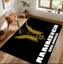 1Pc Rammstein theme Printed rectangle carpet, home door mat, outdoor travel protection carpet A9 40x60cm( 15x23in ) brown