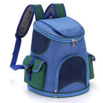 Pet Bags Breathable and Cool Cat Travel Backpack with Two Side Pockets Dog Carrier Large Suitable for Hiking Traveling Camping (Blue,L) mėlyna