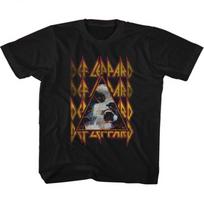 Def Leppard Hysteria Face and Logos Black Youth T-Shirt XL
