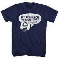 Bill and Ted Excellent Abe Navy Adult T-Shirt L