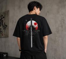 Japanese Samurai T Shirt, Ronin Shirt, Katana Graphic Tee, Japanese Streetwear Shirt, Anime Inspired Back Print Tee, Unisex Oversized Tee 3XL