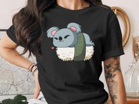 Cute Sushi Koala Bear T-Shirt, Japanese Anime Gift, Kawaii Anime Sushi Shirt, Cute Japan Manga Art 3XL