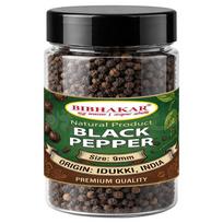 Idukki Black Peppercorns - High Piperine Whole Berries from Kerala, India - Airtight PET Jar | Bibhakar Spices