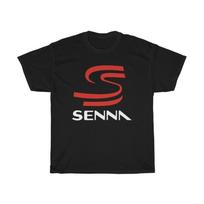 Ayrton Senna Logo Brazilian Racing Legend Black T-Shirt Size S to 5XL M