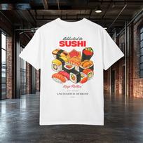 Addicted To Sushi T shirt | Sushi Lover Gift | Sushi Graphic Tee | Foodie Shirt | Japanese Food Top | AMF Studio Uncharted designs L