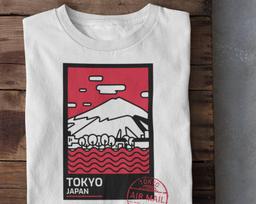 Tokyo Fuji Mountain Stamp T-shirt: Japan Culture Tee 4XL