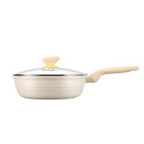 COOKER KING 24cm Ceramic Non-stick Deep Frying Pan with Lid, White