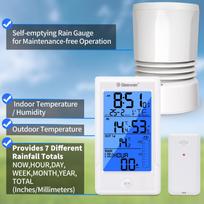 Dual Alarm Clock Thermometer Hygrometer Real-Time Rain Detection Weather Station Rain Gauge Temperature Instruments ±0.1℃&-50℃~110℃ balta