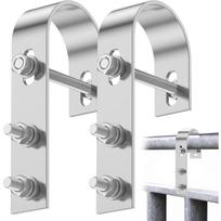 Solar Panel Balcony Bracket, 2-Pack 304 Stainless Steel Solar Mount Hooks for Railing, Drill-Free Universal PV Module Attachment with Mounting 2PCS