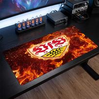 VfB Stuttgart Football Print Large Mouse Pad, Anti-Slip Extended Gaming Desk Mat for Office Home 30cmx60cm（11.8x23.6inch）