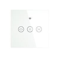 WiFi Smart Switch APP Remote Control for Smart Home Curtain Motor 1-gang Wall Switch IP44 Tempered Glass 2.5A British/European Single-channel curtain remote control&US Standard balta