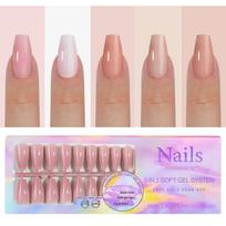 Cross-border Press-On Nail Art Wearable False Nails Nude Color Seamless Detachable French Style Fake Nails Stickers