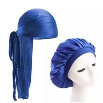 Hot Korea Velvet Men Durag Women Bonnet Matching Velvet Bonnet and Durag for Lovers