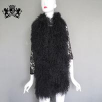 European Winter Long Fur Muffler/ Women's Real Lamb Scarves Mongolia Lamb Fur Scarf juoda