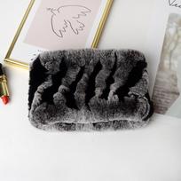 Real Fur Headband Women Trendy Knitted Rex Rabbit Fur Convertible Headbands and Neck Warmer for Girls