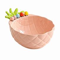 Pineapple Salad Dessert Bowl Cream-Style Ceramic Fruit Plate Fruit Serving Plate  Home Use
