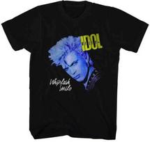 Billy Idol Whiplash Smile Blue Bust Photo Men's T Shirt Punk Rock Music Merch S