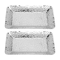 2Pcs Anti-spill Edge Food Serving Plate Thickened Organizer Tray Display Dish  Bathroom