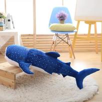 Large Whale Shark Body Pillow Long Cute Fish Stuffed Doll Sofa Decorative Plush Body Pillow Whale Shark Back Plush Cushion Decor 50cm mėlyna