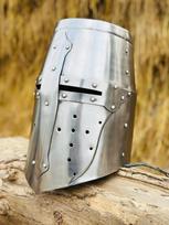 Viduramžių Tamplierių Kryžiuočių Riterio Šalmas, Rekvizitas, Cosplay, Plienas, Rekonstrukcija, Vaidmenų žaidimas, Helovino Kostiumas, Dėvimas Šalmas, Dovana, Vyras, Dovana Vyrams M aero