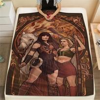 1PC Xena Warrior Print Flannel Blanket, High quality Comfortable for All Seasons, Home Decor, Warmth and Comfort, Perfect for Christmas Gifts252 80cm x 120cm