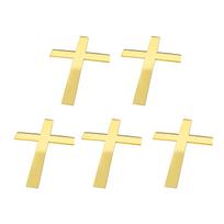 5pcs Cross Acrylic Cake Toppers Christmas Party Household Accessory for Restaurant Dining Table Dessert Decoration