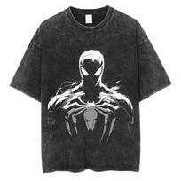 Marvel Žmogus-voras Madingi Laisvalaikio Marškinėliai Skalbiami Retro Medvilniniai Marškinėliai Gatvės Hip-hop Laisvi Laisvalaikio Marškinėliai Vyrams ir S
