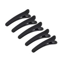 12Pcs Black Plastic Barrettes For Women Hair Clips Beak Shape Gripping Sectioning Smooth Hold