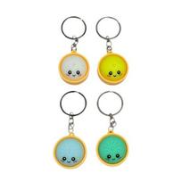 Streso malšinimo raktų pakabukas su Fidget Clicker ir garuotos bandelės pakabuku Taktinio grįžtamojo ryšio dizainas 4pcs