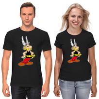 Asterix and obelix, Famous Characters Figure, Short Sleeve White-Black Men's / Women's T-Shirt H514 2XL