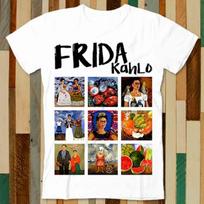 Frida Kahlo Artworks Paints Collage T Shirt Adult Unisex Men Women Retro Design Tee Vintage Top A4946 L