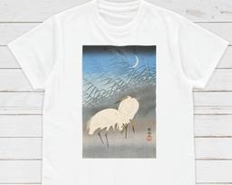Japanese Ukiyo-e Bird T-Shirt, Ohara Koson Woodblock Art M