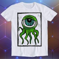 Eyeball Octopus Monster Green Woodcut Best Seller Funny Parody Funny Gift Tee T-Shirt E1498 4XL