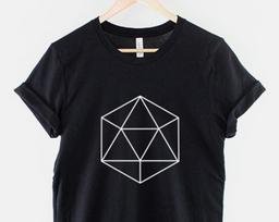 Geometric Hexagon T-Shirt: Minimalist Polygon Print, Soft Cotton, Unisex Sizes M