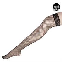Lace Lingerie Set: White Mesh Thigh-High Socks, Small/Medium One Size juoda