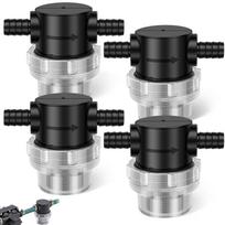 4 Pcs 3/8 Inch Hose Barb Water Pump Strainer with Extra 50 Mesh Stainless Steel Filter, Nylon Twist-On Inline Strainer, Clear RV Pump Filter 4PCS